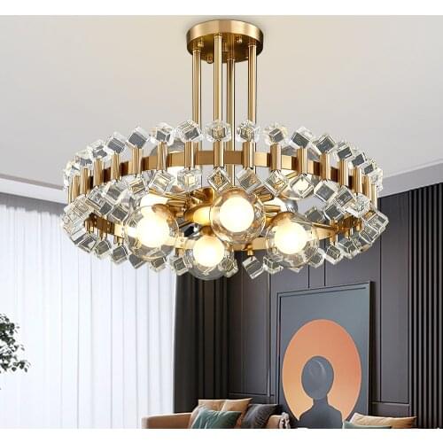 Modern Colorful Crystal Chandelier Creative Glass Hanging Lamp For Living Dining Room Bedroom LED Indoor Home Decor Luminaire
