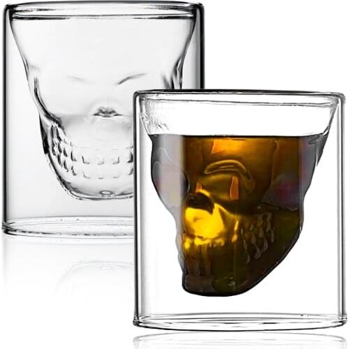 4 Sizes Skull Head Shot Glass Cup Crystal Cup Beer mug for Whiskey Wine Vodka Bar Club Beer Wine Glass Hot Sale&Wholesale