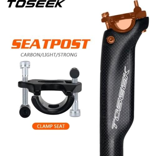 TOSEEK SC50 3K matte full Carbon Fiber Mountain Road Bicycle seatpost bike seat post 27.2/30.8/31.6 x 350/400mm