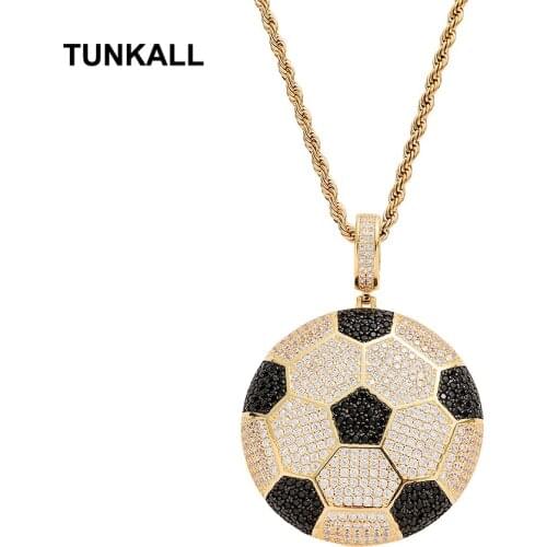 TUNKALL Hip Hop Pendant Brass Micro pave with CZ stones Necklace Jewelry for men and women CN278