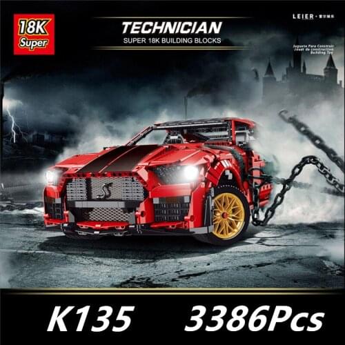 IN STOCK High-tech 18K K135 Shelby GT500 Super Racing Car Model Creative Technology MOC 50047 50414 Building Blocks Bricks Toys