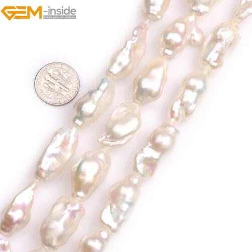 Gem-inside Natural Large Freeform Potato Nuclear Edison Luster Pearls Beads for Jewelry Making 15inches DIY Jewellery