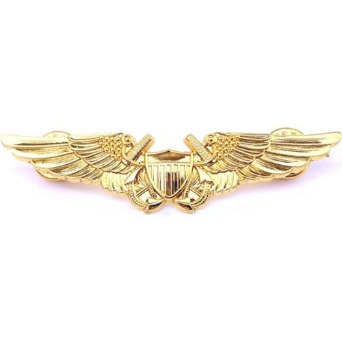 US AIR FORCE AVIATION OFFICER PILOT WINGS BADGE INSIGNIA PIN GOLD