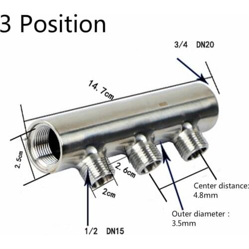 1/2 * 3/3/4/5/6/7 Position Water Distributor Pipe Connector Valve Water Knockout Drum Water Trap Connector Hydraulic Fittings