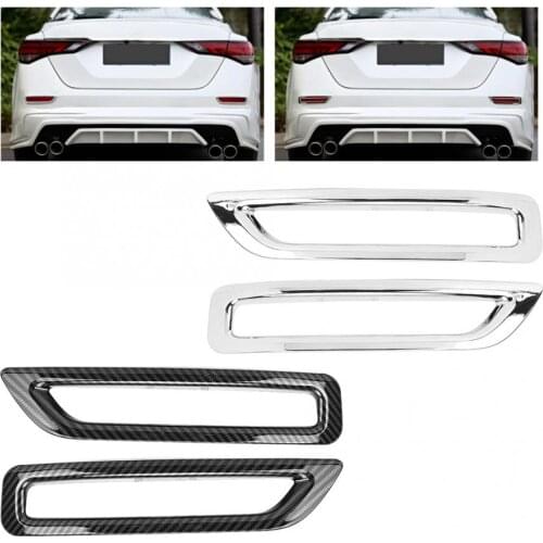 2Pcs Rear Bumper Fog Light Lamp Cover Trim Fit for Nissan Sylphy Sentra 2020 Fog Lamp Frame ABS Electrosilvering Car Accessories