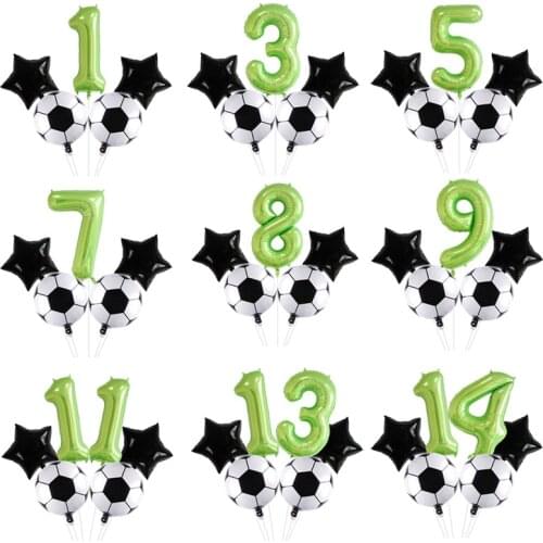 40inch Fruit Green Number Foil Balloons Football Helium Balloon Soccer World Cup Childrens Boy Birthday Party Decorations Kids