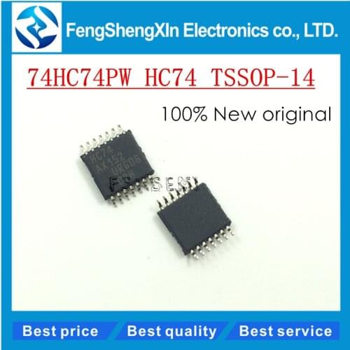 50pcs/lot New 74HC74 74HC74PW HC74 TSSOP-14 Dual D-type flip-flop with set and reset; positive edge-trigger IC