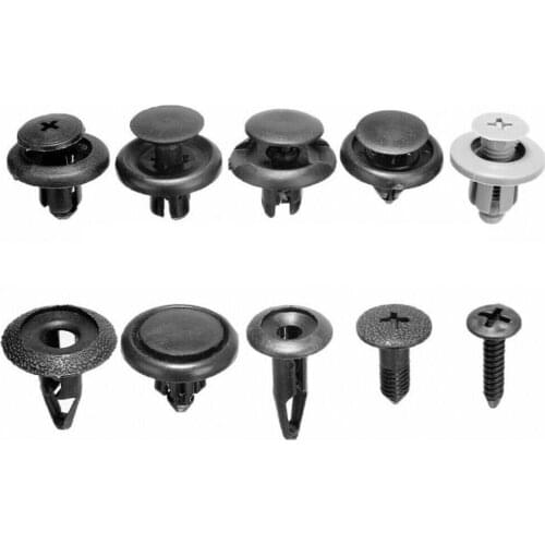 80%HOT 100Pcs Auto Car Trunk Screw Rivets Set Bumper Fender Plastic Fastener Clips