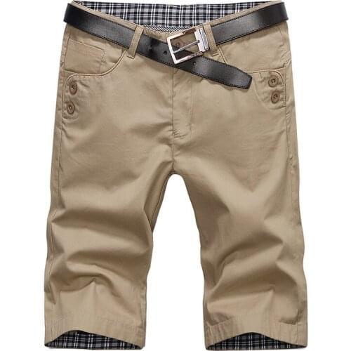 Mens Shorts Summer Casual Shorts men Cotton Fashion Streetwear Slim Solid color Breeches Shorts 2021 Classic Brand Clothing