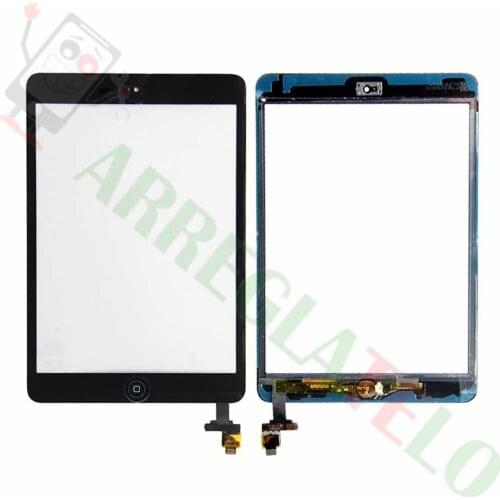Black touch screen tablet Ipad Mini 1 2 + Boton Home with Cip Ic
