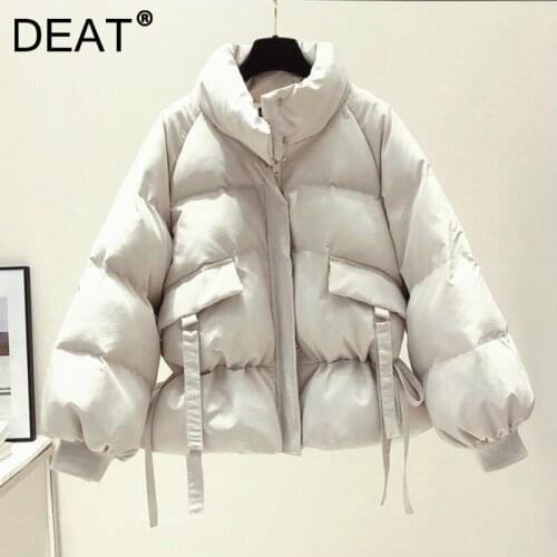 DEAT 2021 Spring Winter New Arrivals Cotton Parkas Women Outwear Korean Style Oversized Coats Jacket ML526