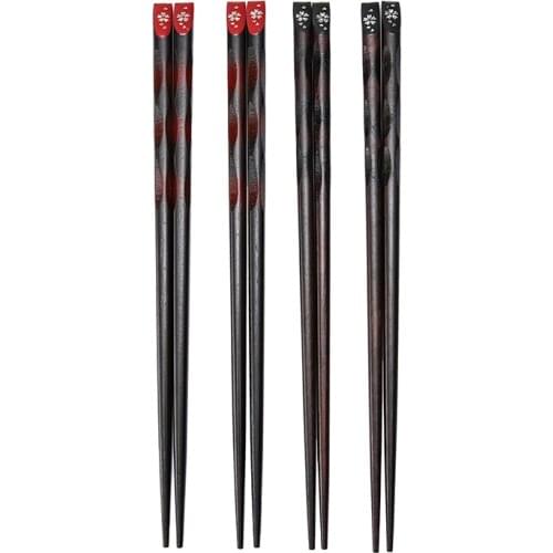 1 Pair Wooden Chopsticks Gift Asian Dishes Cute Sushi Japan Sticks Wood Tableware Korean Cherry Blossom Kitchen Gadget Sets