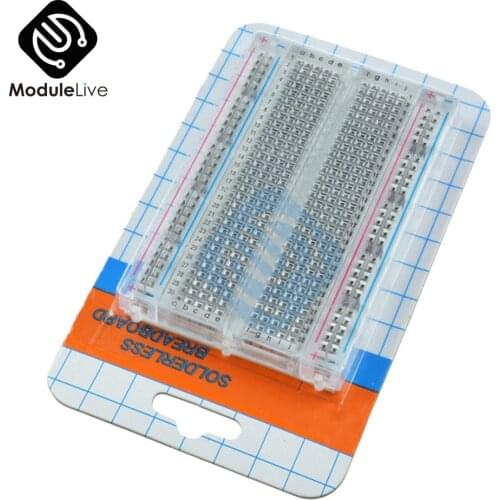 DIY MB 102 MB102 Transparent Solderless Breadboard 300 Tie Points ABS plastic material Mini Bread Board 1 Terminal Strip