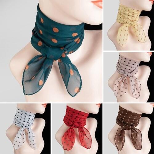 Elegant Temperament Women Ladies Scarf Fashion Chiffon Polka Dot Scarf Multicolor Square Scarf Scarves For Clothing Accessories