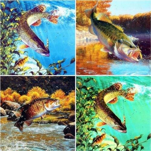 Evershine Fish Diamond Embroidery Sale 5D DIY Diamond Painting Full Square Animals Rhinestones Pictures Diamond Art Home Decor