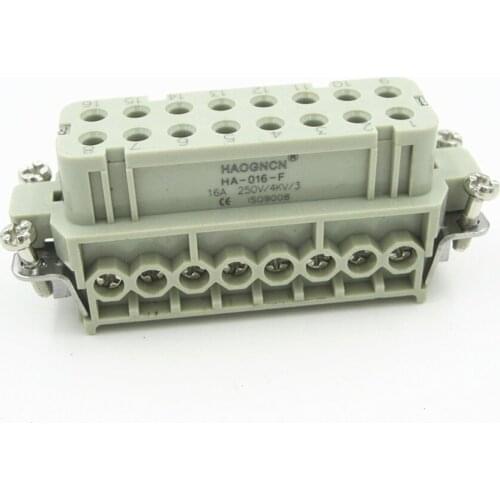 HDC-HA-016F Heavy Load Connector Heat Flux Avenue Plug-in Unit 16 Core 16A Screw Type Mother Core
