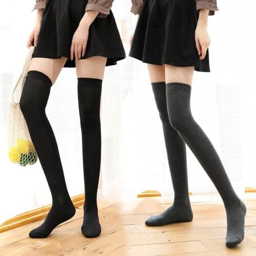 Knee High Socks Warm Medias Black White Long Socks Women Thigh High Over The Knee Stockings Ladies Girls Warm Knee Socks