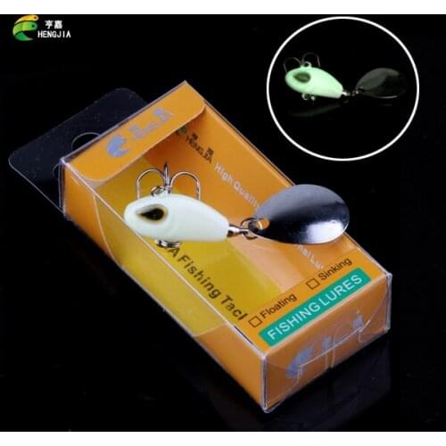 HENGJIA Luminous Fishing Lure Spinner Bait 11.5g Ice Fishing Bait Hook Spinnerbait 1 Pcs/Lot Metal Lures Winter Fishing Tackle
