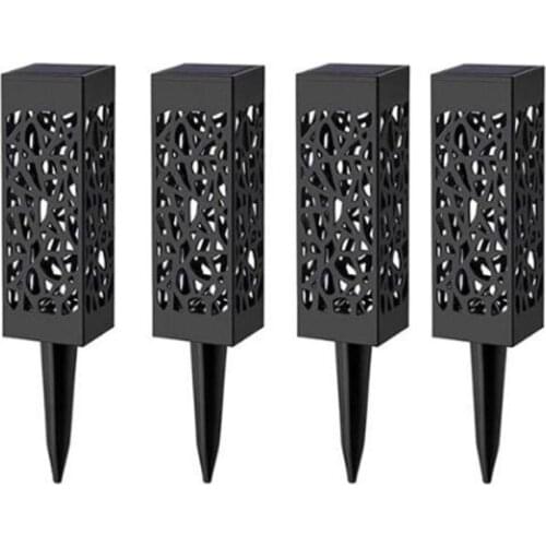 HLZS-4 PCs LED Solar Garden Lights Outdoor Lawn Light Path Lamp for Patio Yard and Garden Warm White