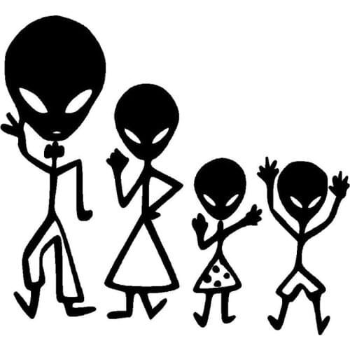 15.2*13.9CM Dancing Alien Family Car Styling Interesting Vinyl Car Sticker And Decal