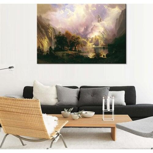 JHLJIAJUN Modern Canvas Painting Valley Lake Painting Nordic Wall Art Print And Poster Dining Living Home Bedroom Decor Poster