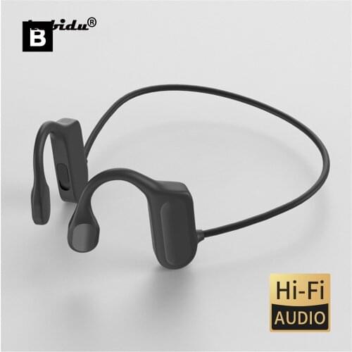 Kebidu HIFI Stereo Headset Wireless Bone Conduction Headphones Bluetooth 5.2 Sports Earphone IPX5 Waterproof Handfree With Mic