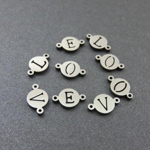 26Letters Stainless Steel Connectors For DIY Jewelry Necklace Bracelet