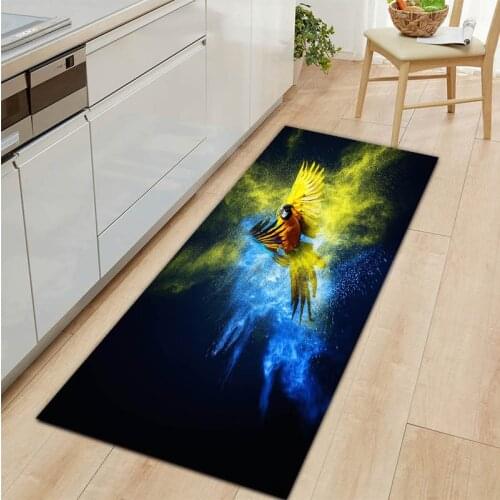 Parrot Entrance Doormat Home Washable Kitchen Mat Non-Slip Bathroom Carpet Colourful Decorative Living Room Balcony Area Rugs