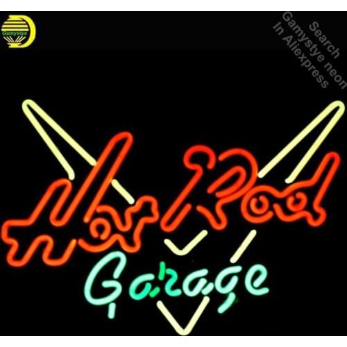 Hot Rod Garage Neon SignS neon bulb Sign light glass Tube Handcraft Decorative Room Bright Color Advertisement Brand Signage