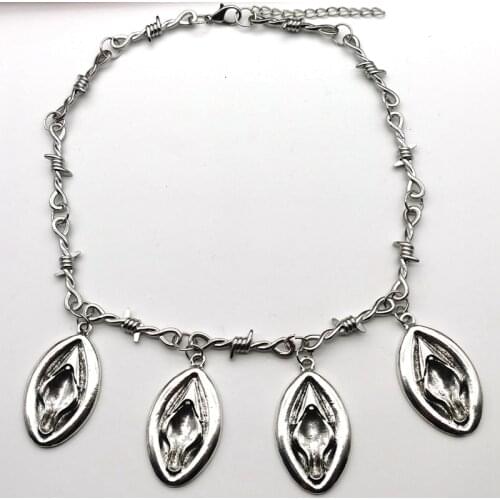 Small Wire Brambles Iron Unisex Choker Necklace Women Hip-hop Gothic Punk Female Genitals Wire Little Thorns Chain Choker Gifts
