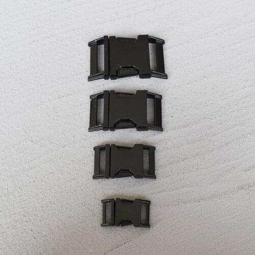 10 Pcs 15/20/25/30mm Metal Buckle Black Side Release Curved Belt Buckle for Bag DIY Paracord Buckles Bracelet Trinket Bracelet