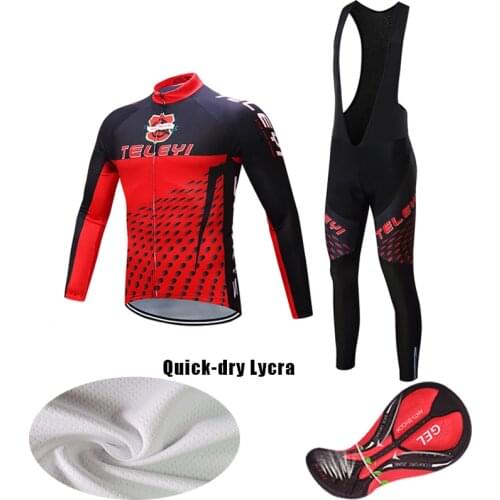 Mens Autumn Long Sleeve Cycling Jersey Set 2021 Fashion Road Bike Clothing MTB Suit Male Bicycle Clothes Pro BIB Kit Team Dress
