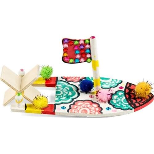 DIY Kits Wooden Sailboat Ship Model Painting Educational Children Kids kindergarten Decoration Gift 54DA