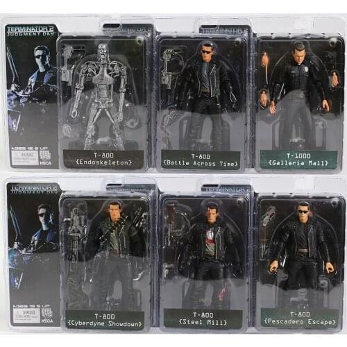 NECA The Terminator T-800 Arnold Schwarzenegger T-1000 Endoskeleton 7" Action Figure Collection Toy