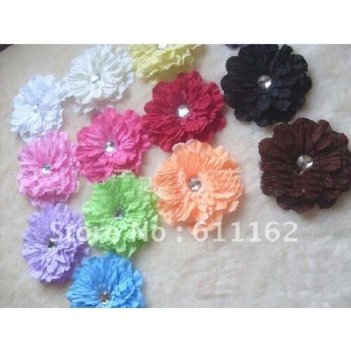 NEW/500pcs 4'' lovely peony flower Gerber Peony child hair bows Childrens clip girl flowers