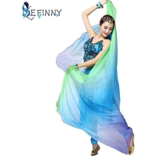 Novelty Gradient Veil Shawl Face shawl wrap Scarf Fashion Women Dance Belly Bollywood Costume Silk-like