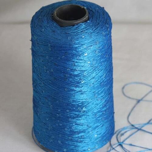 About Sales Pitch 5cm Diameter 3mm 500g Sequi Hand-Knitted C Rochet Handmade Yarn 920_14 Turquoise
