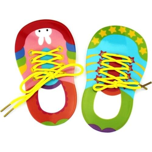 1Set Montessori Tying Teaching Board for Activity Center Acrylic Simulated Sneaker for Life Skill Learning Kid’s Gift