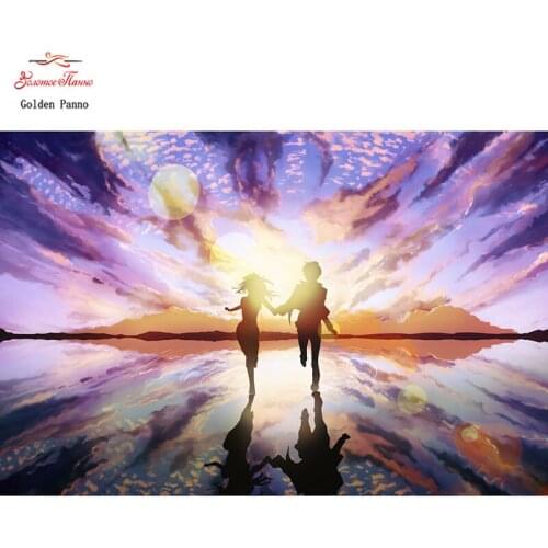 Full square 5D diamond painting Beautiful couple embroidery full display stitch mosaic horse home decoration gift Light