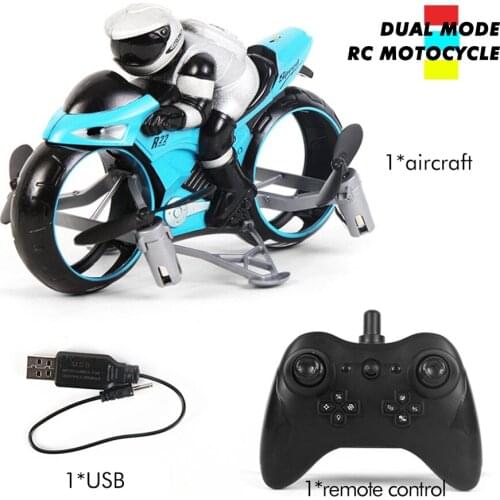 RC Motorcycle In Toy Vehicl Kids Toys 2 In 1 mini Electric motorcycle 2.4Ghz Racing Motorbike Boy Fligt Drone toys for children