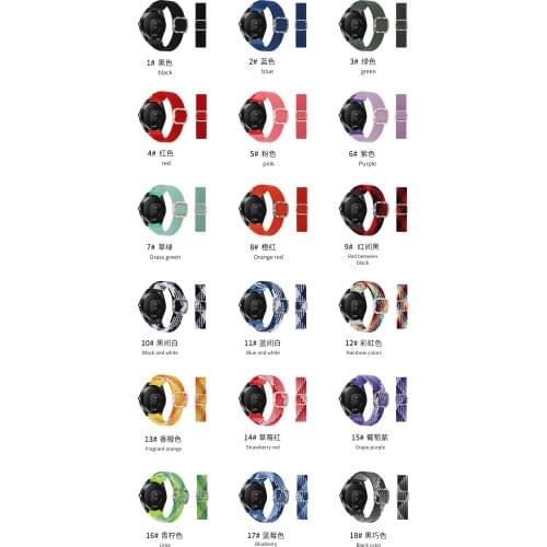 GOOSUU 20mm 22mm Braided Solo Loop Color Band For Huawei Watch GT 2 Pro 2e Strap For Samsung Galaxy Watch /45mm Active 2 Gear S3