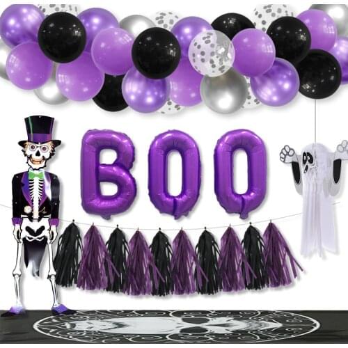 Happy Halloween Paper Party BOO Balloon Pendant Spider Paper Decoration Tassel Lantern Toy Pumpkin Halloween Decoration Toy