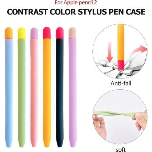Stylus Cover Silicone Pen Case For Apple Pencil 2 Color Matching Stylus Protective Case Non-slip Anti-fall Pen Cover For Apple