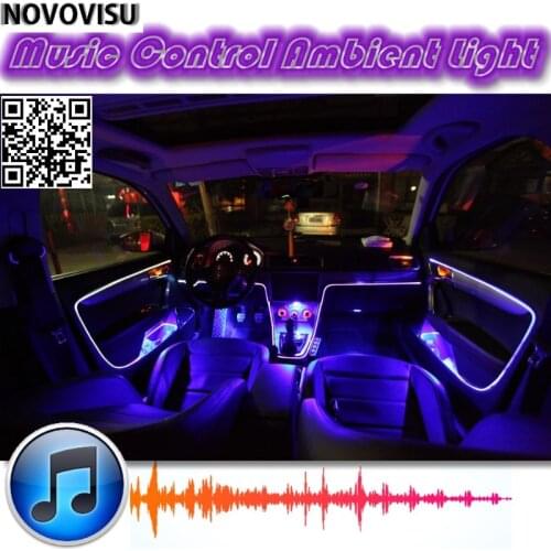 NOVOVISU Ambient Rhythm Light For All Car Tuning Interior Music / Sound Light / DIY Car Atmosphere Refit Optic Fiber Band