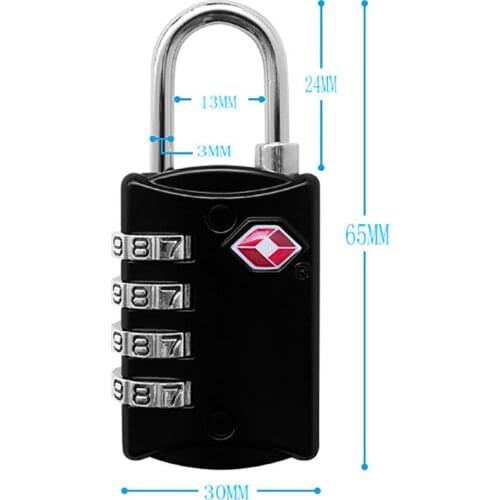 TSA Password Luggage Locks 4 Digit Combination Steel Padlocks - Approved Travel Lock for Suitcases & Baggage
