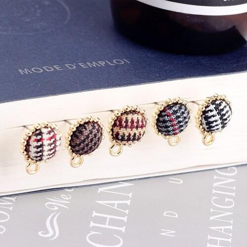 Spring style 30pcs/lot color alloy decoration rounds flowers shape fashion women Stud Earrings diy jewelry earring pendants