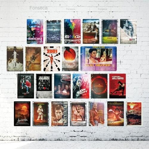 Vintage Movie Metal Poster Plaque Metal Vintage Classic Movie Metal Sign Wall Decor for Bar Pub Man Cave Iron Painting Tin Sign