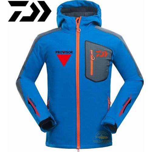 Daiwa Waterproof Soft-shell Jacket Winter Outdoor Fleece Keep Warm Waterproof Windproof Skiing Jacket Men Anti-sweat Jacket