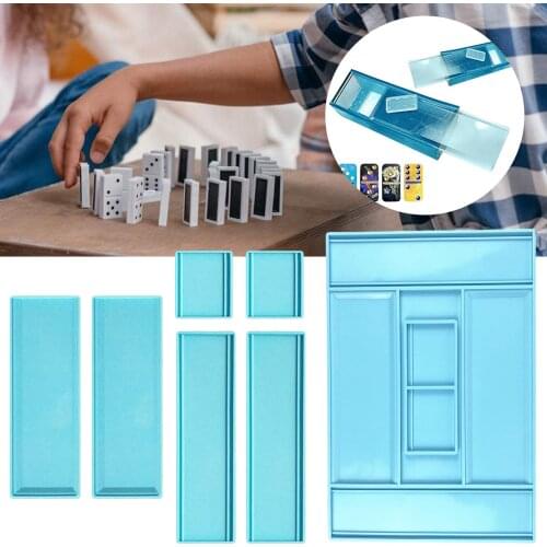 1 Set Domino Storage Box Epoxy Resin Mold Domino Container Casting Silicone Mould DIY Handmade Crafts Making Tools