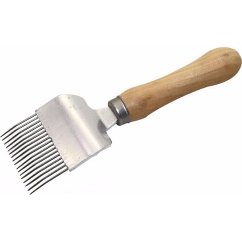 1 Pcs New 17-Pin European Cut Cork Wooden Handle Needle Type Honey Knife Beekeeping Tool